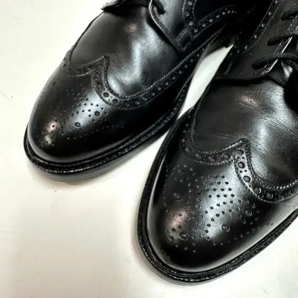 VERY GOOD Crockett & Jones x Ralph Lauren Swansea Black Calf Wingtip England 8.5 - Picture 7 of 15